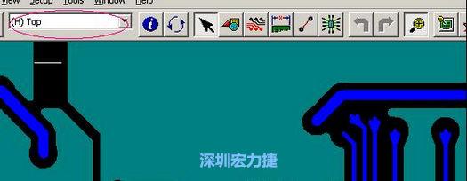 如果圖形像下圖一樣無法顯示鉆孔，只須圖（186）將紅色圈住的活動層改為當前顯示層即可。