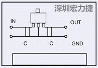 圖3：降壓電路的PCB設計示例。