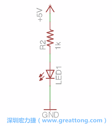 如圖所示放置一個開關（switch）、10K電阻器（10k resistor）和0.1μF的電容（0.1μF capacitor），并把開關的一端連到接地端上。