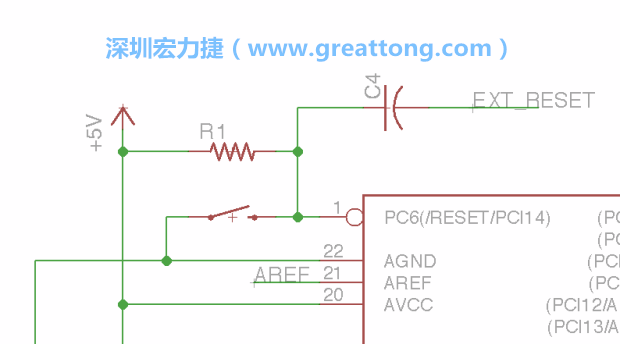 很多PCB設計者的設計不符合人體工學，他們使用很小的按鈕、不方便的元件配置和難以解讀的標簽，千萬不要變成這樣！這次我們的設計有一個大小合適的重置按鈕（reset button）和可以清楚辨認是否已經(jīng)接上電源的LED指示燈。